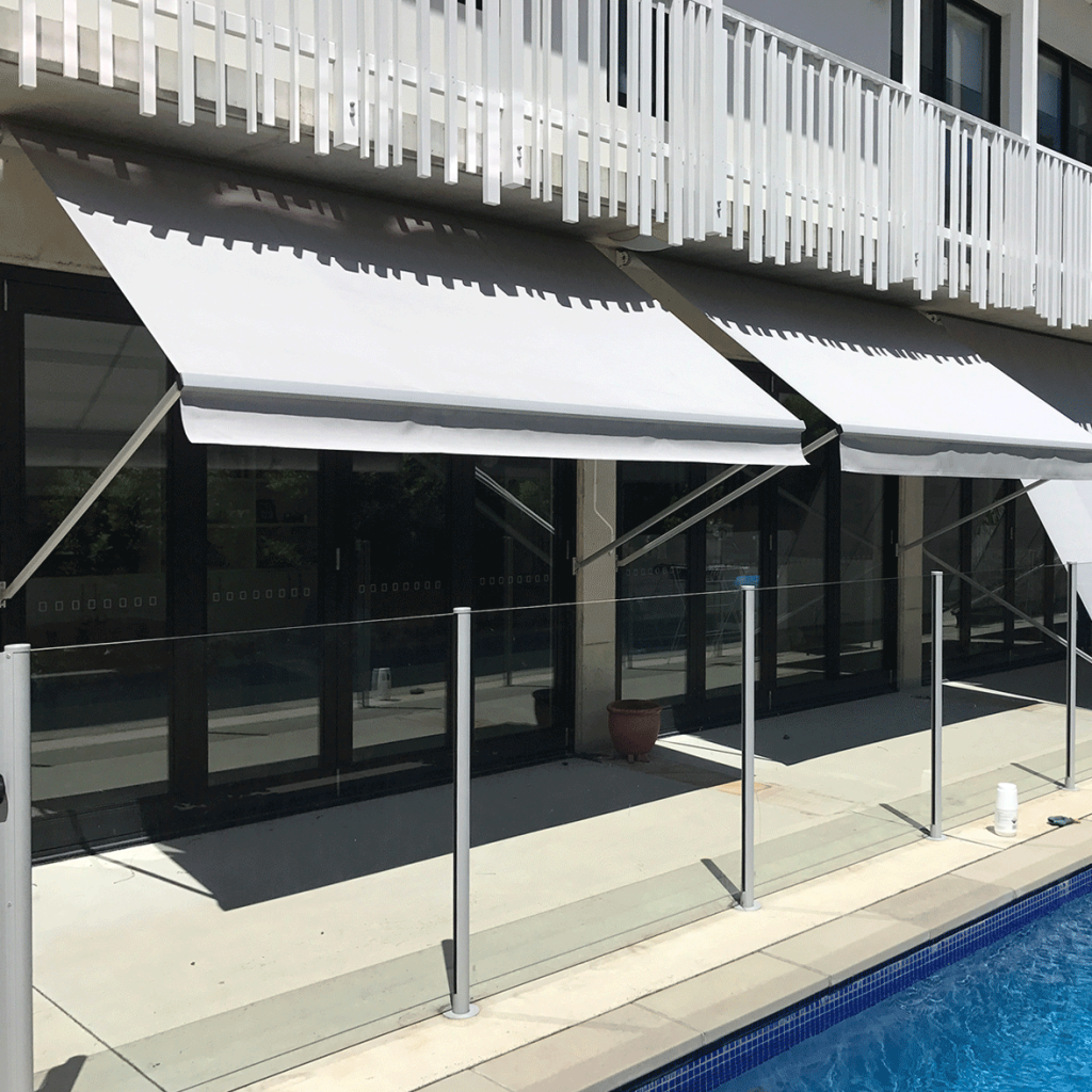 Heavy Duty Robusta Pivot Arm Awning Grey Fabric